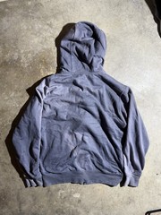 Y2K 22000S SUN FADED THERMAL FULL ZIP HOODIE PURPLE WASH BOXY FIT SIZE LARGE