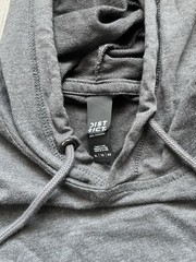 DIST RICT Men’s Pullover Hoodie XL Gray Solid Knit Polyester Drawstring Hood