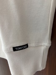 **Tom Ford Luxury Men’s Modal Sweatshirt – Beige White – Size 46 IT – New**