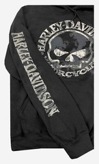 Harley-Davidson Men’s Sweatshirt Willie G Skull H-D Pullover Black 30296648