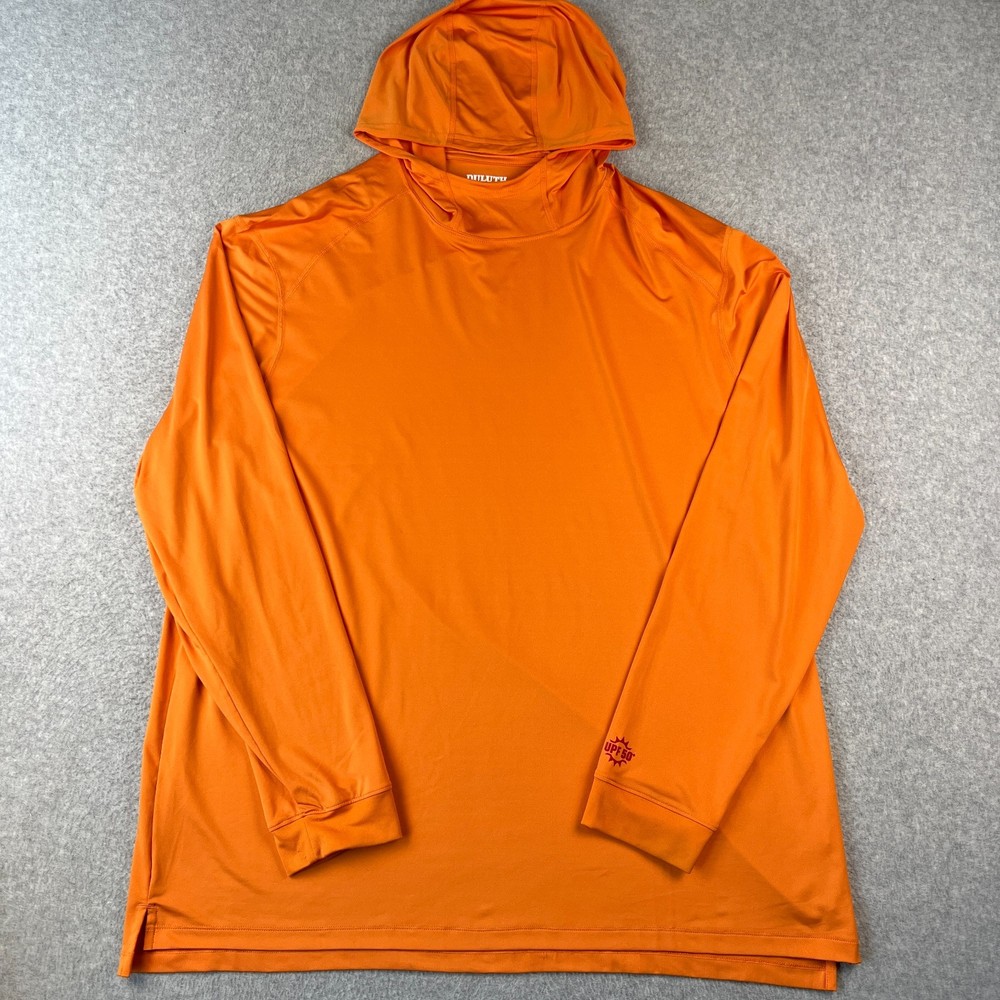 Duluth Shunburn Hoodie UPF Lightweight Stretch 2XL Mens Orange Fishing Hiking