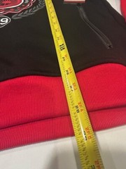 AKADEMIKS Men’s Red/Black Fleece Lined Hoodie Zipped Pockets NWT – Size L