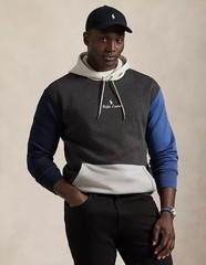 Polo Ralph Lauren Big and Tall Men’s Double Knit Hoodie Gray Blue $198 New