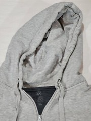 Pure NRG Athletics Hoodie Men’s Large Heather Gary Fleece Lined Ribbed Full Zip
