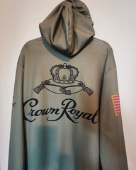 Crown Royal Logo 3XL Military Army Green Pullover Hoodie Promo Sweatshirt