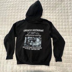 Lorenzo’s Restaurant Hoodie Adult Medium Black Graphic Sandy Hook Newtown CT