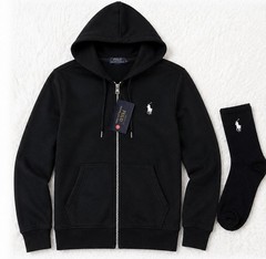Polo Ralph Lauren Full Zip Hoodie & Socks Set Black Size XL