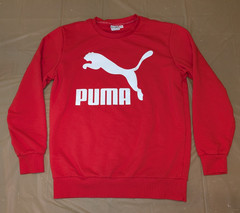 Puma Mens Red Big Logo Classic Fit Crewneck Sweatshirt Medium Long Sleeve