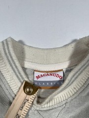 Macanudo Classics Sweatshirt Mens Large Gray Waffle Knit Crewneck Pullover Logo