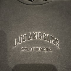 PacSun Men’s Gray Fleece Crewneck Pullover Sweatshirt Embroidered LA CA S
