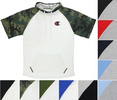 Champion Men’s Hoodie T-Shirt Big & Tall Raglan Short Sleeve, Color Block Jersey