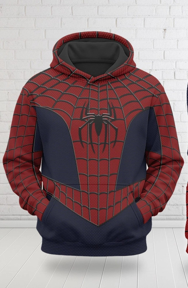 Spider Man Inspired Halloween Costume Hoodie, Peter Parker Cosplay Costume Sweat