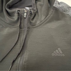 Adidas Climawarm Men’s Hoodie Size XL Black Gray Thumbholes Full Zip Fall Winter
