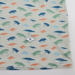 Burlebo Fly Lure Print Performance Hoodie Gray Long Sleeve Mens Large Shirt
