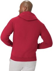 Men’s No Closure Hoodie Long Sleeve Hooded Neck Crimson Fall Daily Wear Cotton