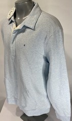 CRIQUET Mens XXL Rugby Style Collared Sweatshirt NWT Ice Blue Heather New