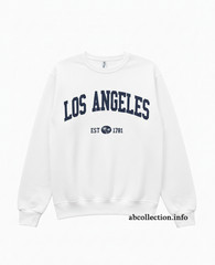 Letter Graphic Round Neck Long Sleeve Sweatshirts Los Angeles EST-1781