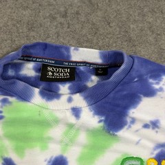 Scotch & Soda Purple Green Tie Dye Surf Pullover Sweatshirt Men’s Size Medium