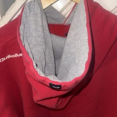 Vintage Y2K Quicksilver Embroidered Hoodie Sweatshirt Red Logo Boys Size XL