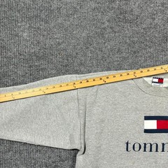 Tommy Hilfiger Mens Spellout Logo Sweatshirt XL Gray Crewneck Classic 90s Style