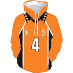 Haikyuu!! Hinata Shoyo Karasuno High School Hoodie Sweater Sweatshirt Cosplay