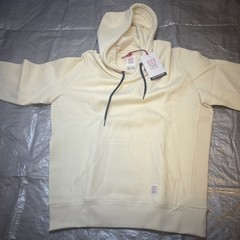 Topo Designs Hoodie Mens M Cream White Heavyweight Organic Cotton Pullover