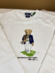 NWT Polo Ralph Lauren Wimbledon Bear Tennis White Logo Sweatshirt Size 2XL