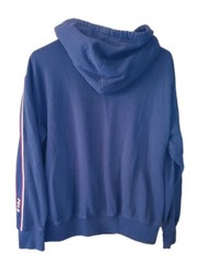 Polo Ralph Lauren Navy Hoodie Red/White/Blue Stripes Down Sleeves Size S