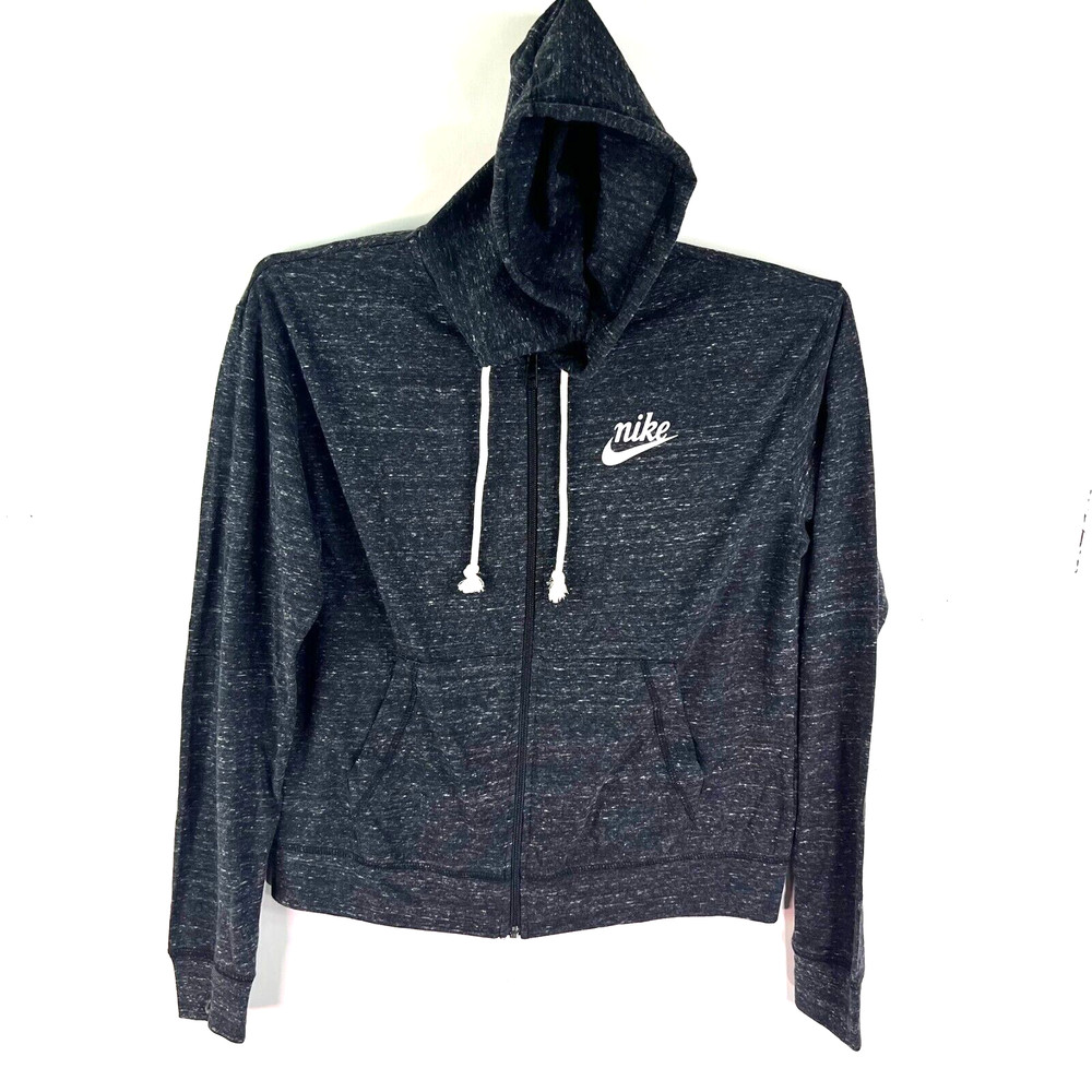 Nike Zip Hoodie Mens Size S Heather Black Lt Weight