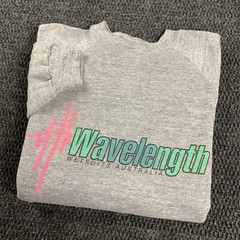 VTG 80s L Raglan CrewNeck Sweatshirt Wavelength Wetsuits Australia Surf Rayon