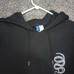 H&M Divided Master of None Snake Graphic Hoodie Men Large Black Streetwear Y2K