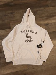 BURLEBO Men’s M Fleece Hoodie Soft Midweight Pullover Light Tan Brown Buck New