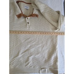 Goodfellow & Co Men’s Quilted Snap Pullover Sweatshirt Cream Beige
