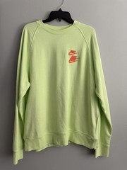 Nike L World Tour Sweatshirt Triple Swoosh Green Logo French Terry Streetwear