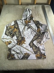 Mossy Oak Energy Zone Camo Hoodie Mens L Winter Snow White Pullover Kangaroo