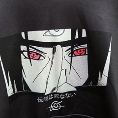 Naruto Hoodie Mens Medium Black Akatsuki Itachi Uchiha Anime Graphic Pullover