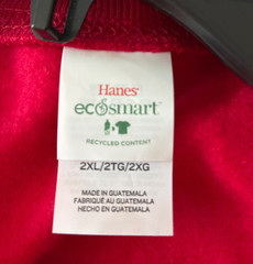 Hanes Unisex Ecosmart Crewneck Sweatshirt – 0P160 – 2XL DEEP RED 50%Cot./50%Poly