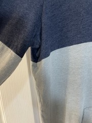 HOLLISTER LONG SLEEVE LIGHTWEIGHT HOODED GRAY & NAVY COLOR-BLOCK SHIRT SIZE XL