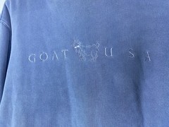 Goat USA Hoodie Mens Medium Blue Heavyweight Pocket Logo Pullover Skater Sweater