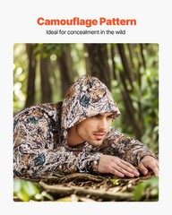 VEVOR Camo Hoodie 3X-Large Size Men Pullover Hooded Sweatshirt Breathable