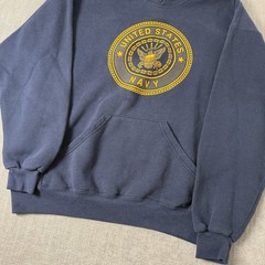 Vintage US Navy Hoodie Mens XL Blue Sweatshirt United States Logo Graphic
