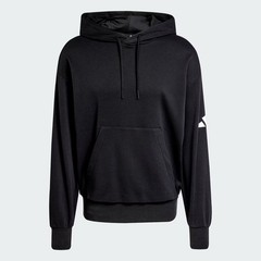 adidas Essentials Loose-Fit 3 Bar Logo French Terry Hoodie Black