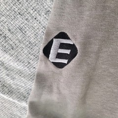 The North Face Pullover Hoodie Mens Large Gray Distressed Custom Arm Logo Flawed
