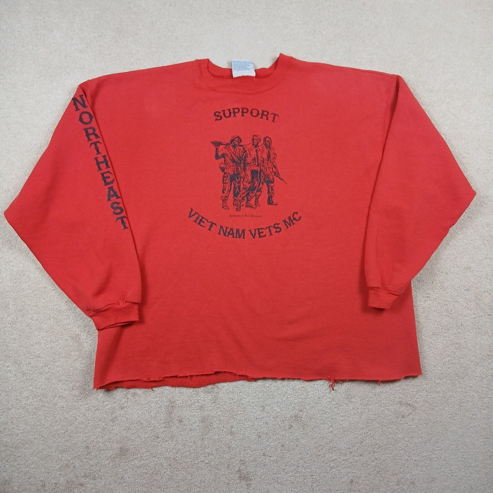 Vintage 90s Crewneck Sweatshirt Mens 2XL XXL Red Vietnam Veterans