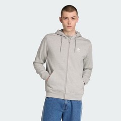 adidas Trefoil Essentials Full-Zip Hoodie Grey