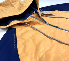 Peter Millar Military Orange Camo Colorblock Stretch Golf Pullover Hoodie Jacket