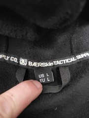 BAERSkin Hoodie Mens Large Tactical 3.0 Black Fleece Full Zip Pockets Outdoor