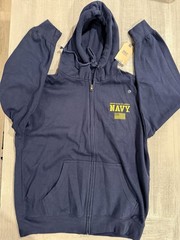 UNITED STATES OF AMERICA NAVY Blue Hoodie / Hooded Sweatshirt – Size L / LARGE