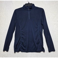 Adidas Navy Blue Quarter Zip Pullover Athletic Performance Mock Neck Top Men’s M
