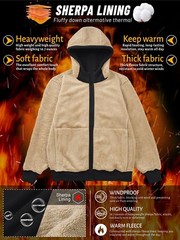 Men’s Winter Thermal Sweatshirts Full-Zip Up Sherpa Fleece Lined Hoodie Jacket